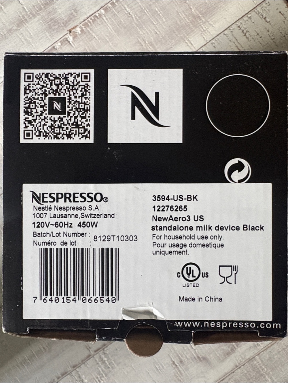 Nespresso Black and Silver Electric Milk Frother with Clear Lid - Picture 4 of 4